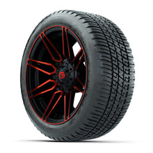 GTW Stealth Gloss Black/Red 14 in Wheels with 205/30-14 Fusion Street Tires  Full Set