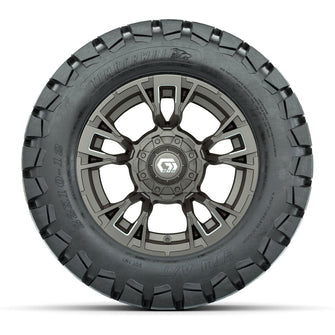 GTW® Vandal Satin Bronze/Machined 12 in Wheels with 22x10-12 Timberwolf All-Terrain Tires – Full Set