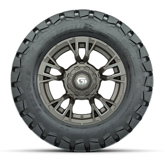 GTW Vandal Satin Bronze/Machined 12 in Wheels with 22x10-12 Timberwolf All-Terrain Tires  Full Set