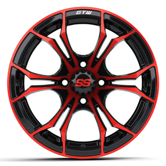 14" GTW Spyder Black with Red Accents Wheel