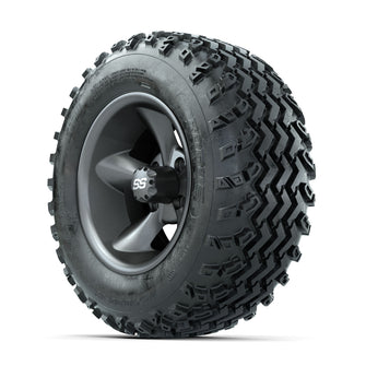 GTW Stellar Machined/Black 12 in Wheels with 23x10.00-12 Rogue All Terrain Tires  Full Set