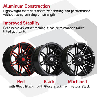 14″ GTW® Stealth Gloss Black with Machined Accents Wheel