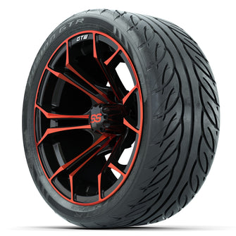 GTW Spyder Red/Black 14 in Wheels with 205/40-R14 Fusion GTR Street Tires  Full Set