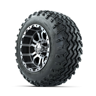 GTW Omega Machined/Black 12 in Wheels with 22x11.00-12 Rogue All Terrain Tires  Full Set