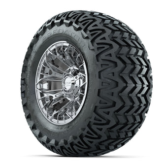 Set of (4) 12 in GTW Stellar Chrome Wheels with 23x10.5-12 Predator All-Terrain Tires