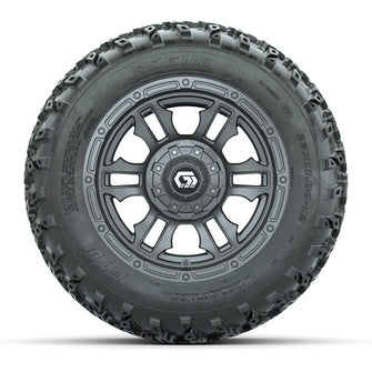 GTW® Shogun Gunmetal 12 in Wheels with 22x11.00-12 Rogue All-Terrain Tires – Full Set