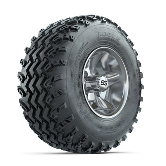 GTW Godfather Chrome 10 in Wheels with 22x11.00-10 Rogue All Terrain Tires  Full Set