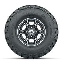 GTW Spyder Machined/Matte Grey 10 in Wheels with 22x10-10 Timberwolf All Terrain Tires – Full Set