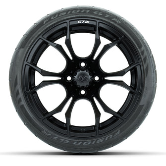 GTW Spyder Matte Black 15 in Wheels with 215/40-R15 Fusion GTR Street Tires  Full Set