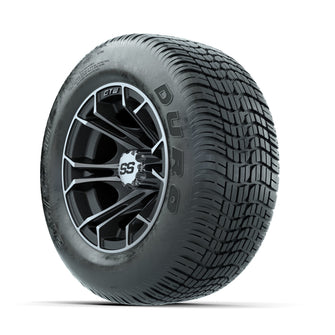 GTW Spyder Machined/Matte Grey 10 in Wheels with 205/50-10 Duro Low-profile Tires  Full Set