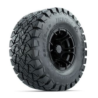 GTW Spyder Matte Black 10 in Wheels with 22x10-10 Timberwolf All Terrain Tires  Full Set