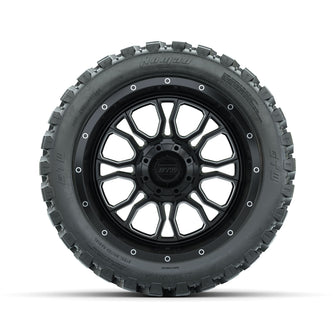 Set of (4) 14 in GTW Volt Machined & Black Wheels with 23x10-R14 Nomad All-Terrain Tires