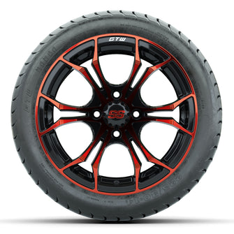 GTW Spyder Red/Black 14 in Wheels with 225/30-14 Mamba Street Tires  Full Set