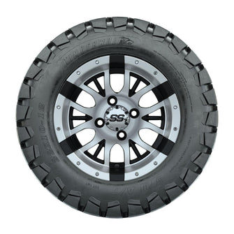 Set of (4) 12 in GTW Diesel Wheels with 22x10-12 GTW Timberwolf All-Terrain Tires