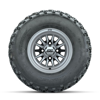 GTW Medusa Machined/Black 10 in Wheels with 22x11.00-10 Rogue All Terrain Tires  Full Set