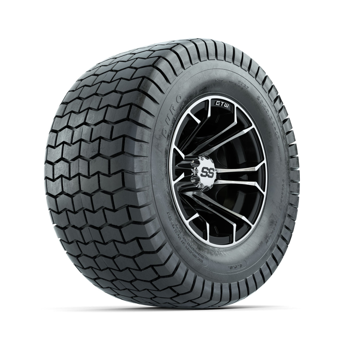 GTW Spyder Machined/Black 10 in Wheels with 20x10-10 Duro Soft Street Tires  Full Set