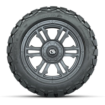 GTW® Shogun Gunmetal 14 in Wheels with 22x10-14 Timberwolf All-Terrain Tires – Full Set