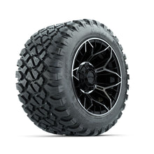 Set of (4) 12 in GTW Stellar Machined & Black Wheels with 22x11-R12 Nomad All-Terrain Tires