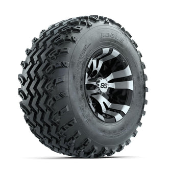 GTW Vampire Machined/Black 10 in Wheels with 22x11.00-10 Rogue All Terrain Tires – Full Set