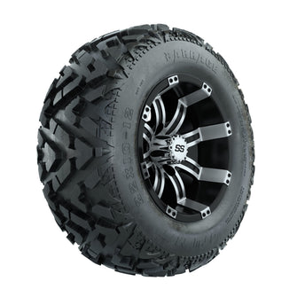 12ù GTW Tempest Black and Machined Wheels with 23ù Barrage Mud Tires  Set of 4