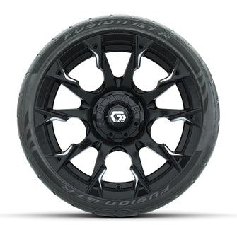 GTW Diablo Gloss Black/Machined 15 in Wheels with 23x10-R15 Nomad Steel Belted Radial All-Terrain Tires  Full Set