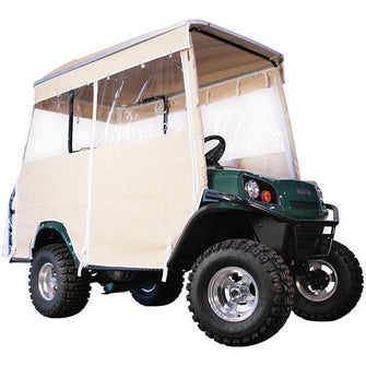 Ivory 4-Passenger Track Style Vinyl Enclosure For Club Car Villager w/80" Stretch/Eagle Top