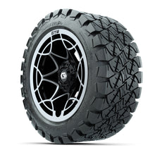 GTW Nexus Gloss Black/Silver 14 in Wheels with 22x10-14 Timberwolf All-Terrain Tires  Full Set