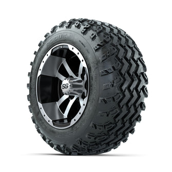 GTW Storm Trooper Machined/Black 12 in Wheels with 22x11.00-12 Rogue All Terrain Tires  Full Set