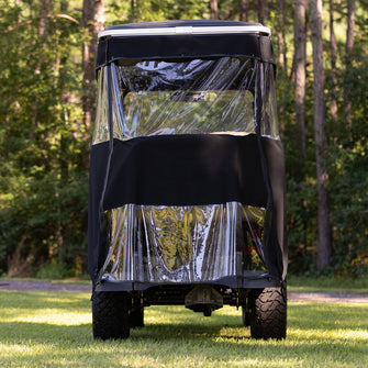 RedDot EZGO Express S4 Elite with 80ù Non Modular Top White 3-Sided Track Style Vinyl Enclosure (Years 2023-Up)