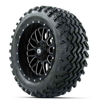 GTW Helix Machined/Black 14 in Wheels with 23x10.00-14 Rogue All Terrain Tires – Full Set