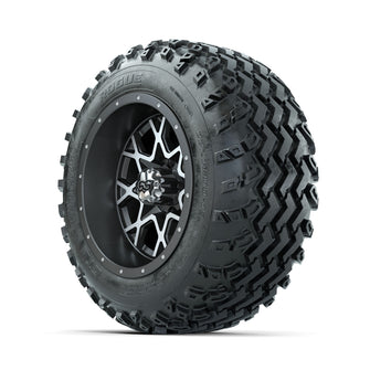 GTW Vortex Machined/Matte Grey 12 in Wheels with 22x11.00-12 Rogue All Terrain Tires  Full Set