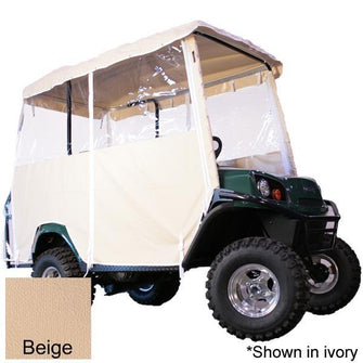 RedDot EZGO TXT 4-Passenger w/80" RedDot Top Beige 3-Sided Over-The-Top Vinyl Enclosure (Years 1994.5-Up)