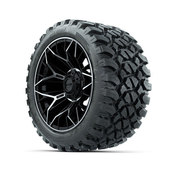 Set of (4) 14 in GTW Stellar Machined & Black Wheels with 23x10-R14 Nomad All-Terrain Tires