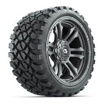 GTW® Shogun Gunmetal 15 in Wheels with 23x10-R15 Nomad Steel Belted Radial All-Terrain Tires – Full Set