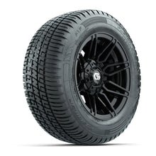 GTW Stealth Gloss Black 12 in Wheels with 215/50-R12 Fusion S/R Steel Belt Radial Tires  Full Set