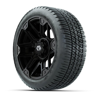 GTW® Graffiti Gloss Black 14 in Wheels with 205/30-14 Fusion Street Tires – Full Set