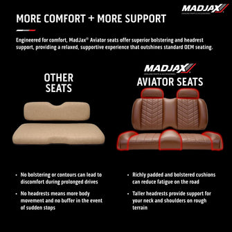 ​MadJax Aviator Yamaha Drive/Drive2 & ICON Coffee Front Seat Cushions