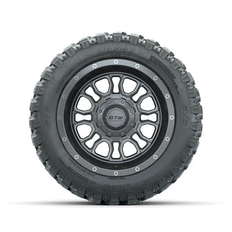 GTW Volt Gunmetal/Machined 12 in Wheels with 22x11-R12 Nomad All Terrain Tires – Full Set