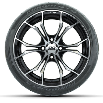 GTW Spyder Machined/Black 15 in Wheels with 215/40-R15 Fusion GTR Street Tires  Full Set