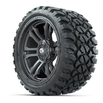 GTW® Shogun Gunmetal 15 in Wheels with 23x10-R15 Nomad Steel Belted Radial All-Terrain Tires – Full Set