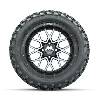 GTW Vortex Machined/Matte Grey 14 in Wheels with 23x10.00-14 Rogue All Terrain Tires  Full Set