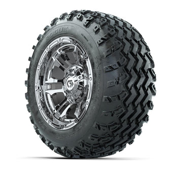 GTW® Shogun Chrome 12 in Wheels with 22x11.00-12 Rogue All-Terrain Tires – Full Set