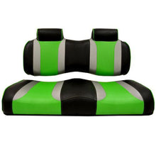 MadJax Tsunami BlackLiquid Silver w/ Green Wave Club Car Precedent Front Seat Cushions (Years 2004-2011)