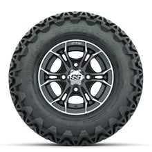 GTW Spyder Machined/Matte Grey 10 in Wheels with 20x10-10 Predator All Terrain Tires – Full Set