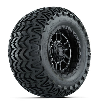 Set of (4) 12 in GTW Titan Machined & Black Wheels with 23x10.5-12 Predator All-Terrain Tires