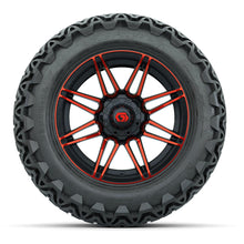 GTW® Stealth Gloss Black/Red 14 in Wheels with 23x10-14 Predator All-Terrain Tires – Full Set