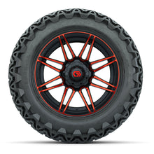 GTW Stealth Gloss Black/Red 14 in Wheels with 23x10-14 Predator All-Terrain Tires  Full Set