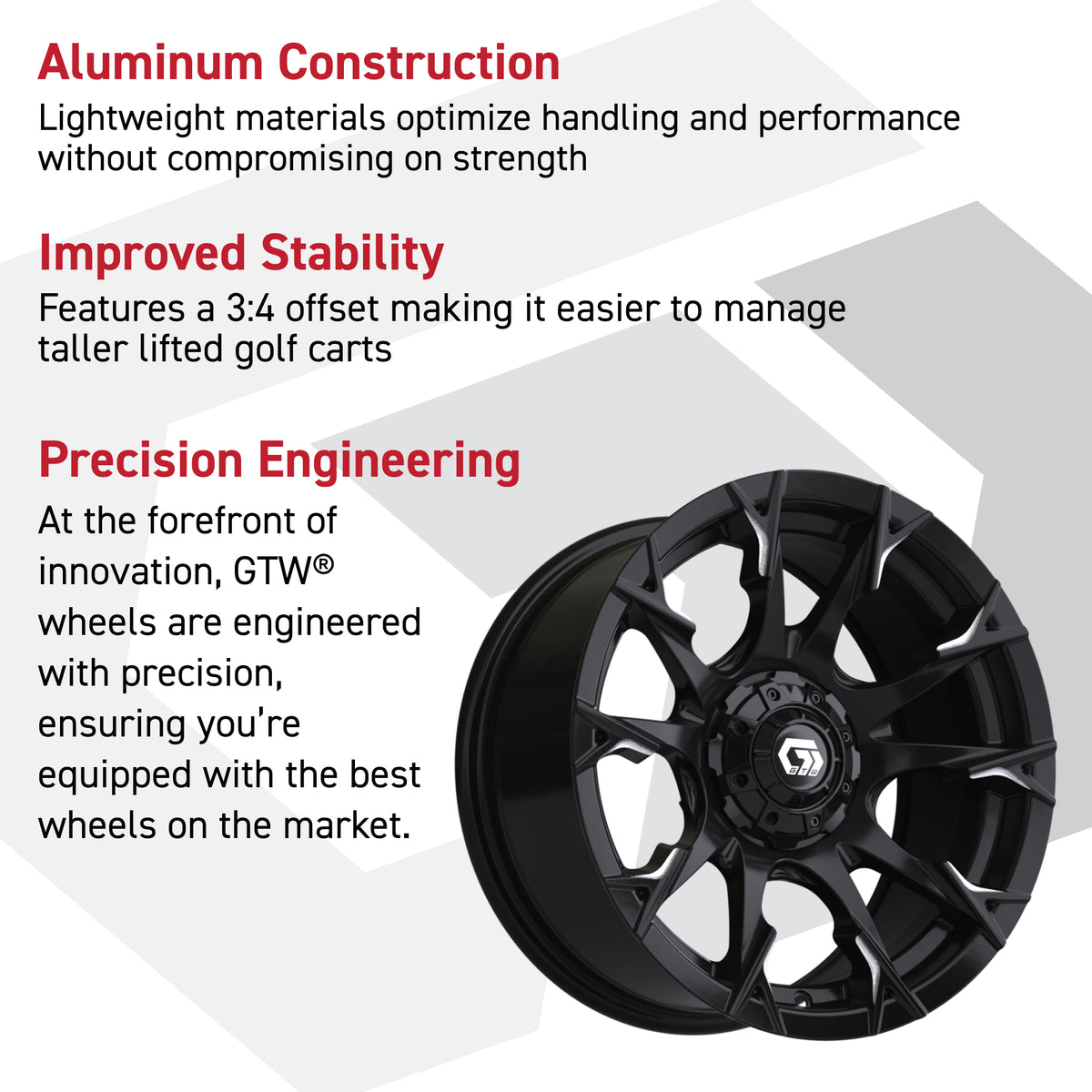 14" GTW Diablo Gloss Black with Machined Accents Wheel