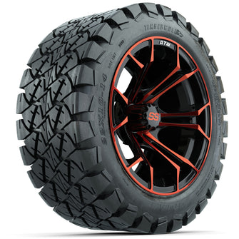 GTW Spyder Red/Black 14 in Wheels with 22x10-14 GTW Timberwolf All-Terrain Tires  Full Set