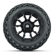 GTW Diablo Gloss Black/Machined 14 in Wheels with 23x10-14 Predator All-Terrain Tires  Full Set